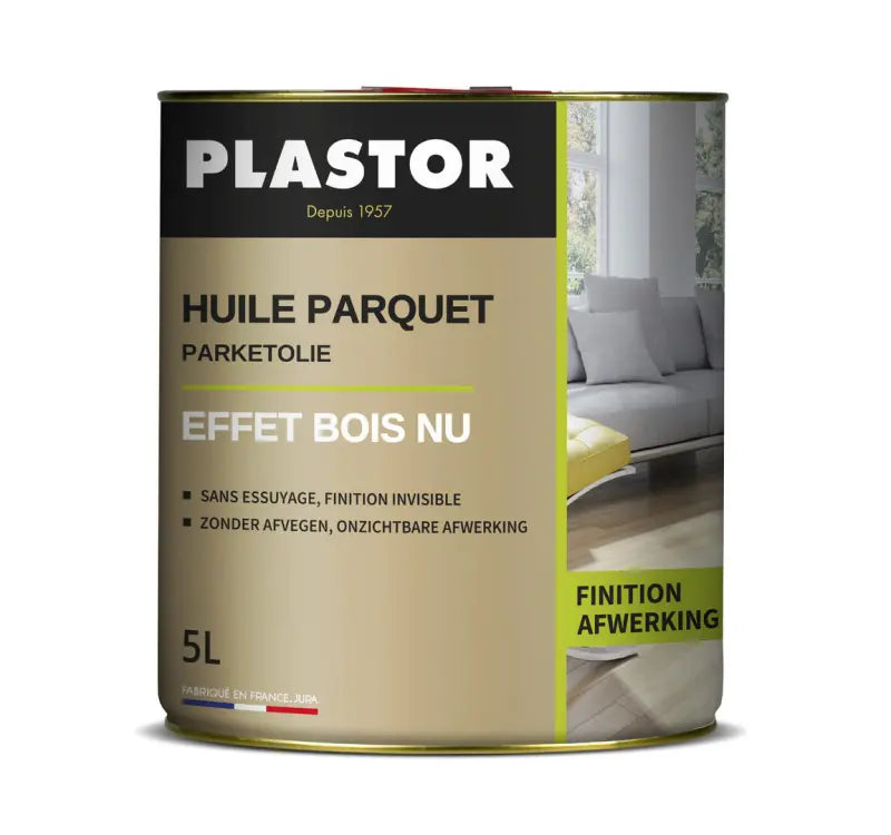 Plastor - Huile parquet effet bois nu - 1L